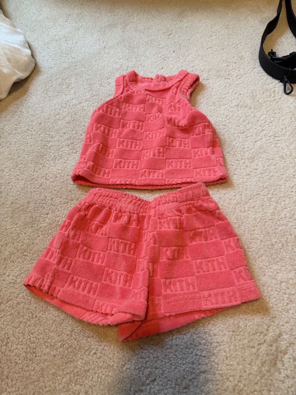 Kith Coral Terry Crop Tank & Shorts Set